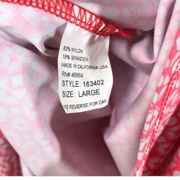 Title Nine Respite Swim Sun Dress Size Large Cross Back, Pink and White - Picture 6 of 8